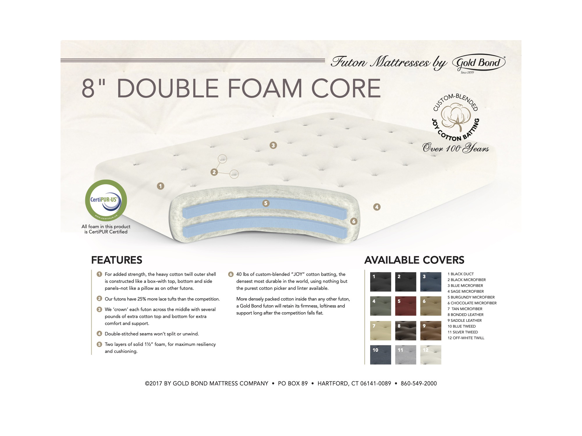 8 double foam futon