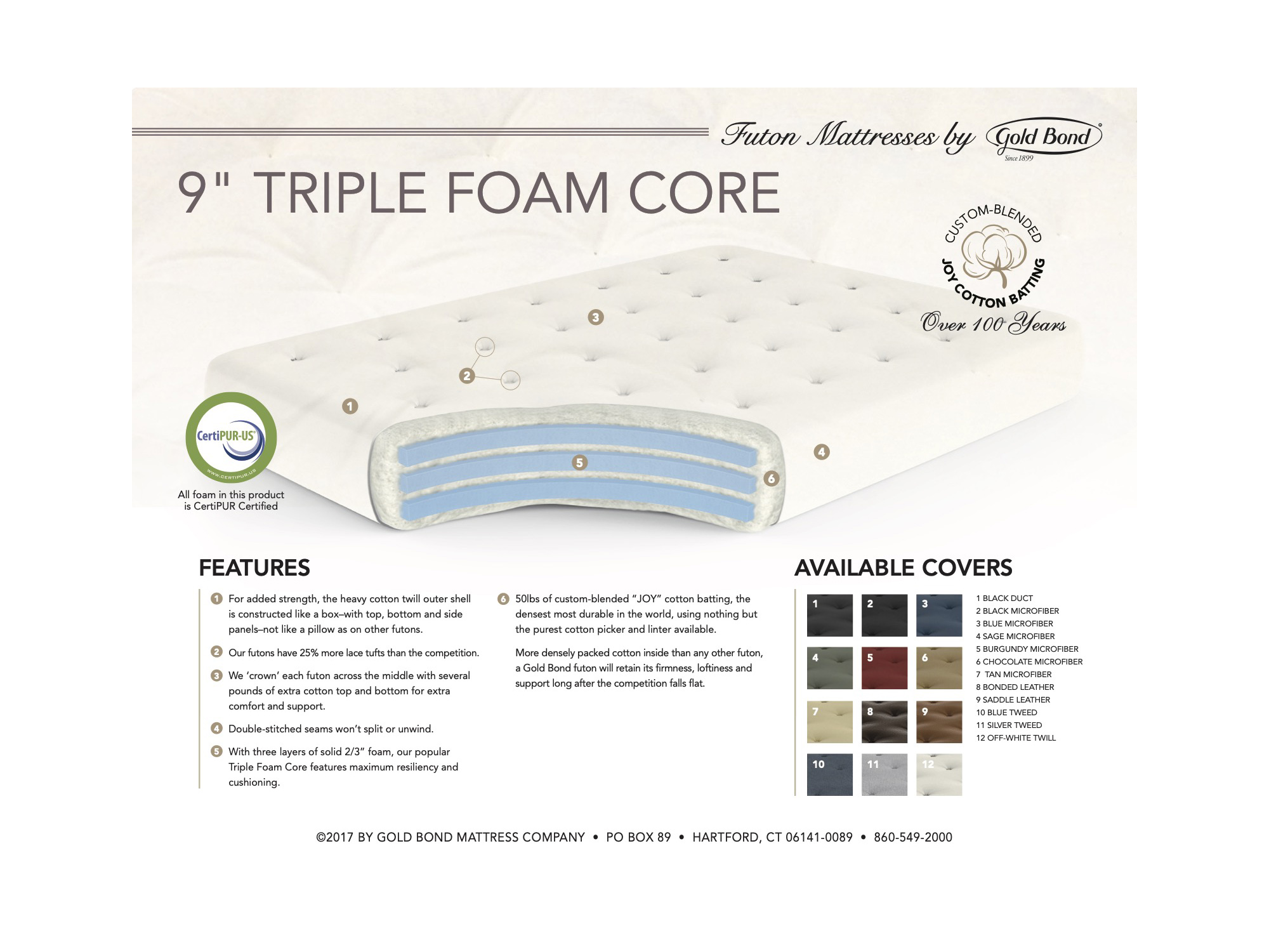 9 triple foam futon